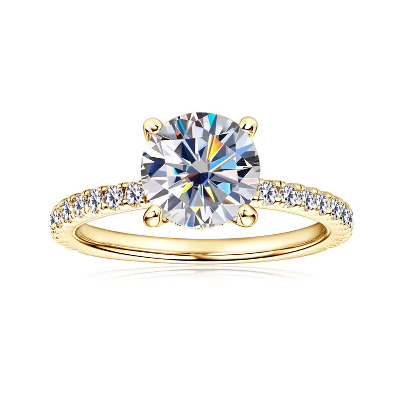 Lnngy 8mm 2ct Moissanite Halo bague certifié 925 en argent Sterling bagues de fiançailles pour femme