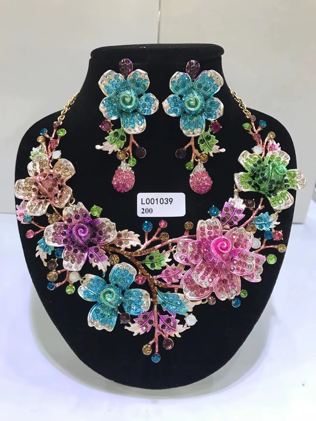 Parures de bijoux de mariage de Dubaï pour femmes, grands ensembles de colliers, collier en cristal 