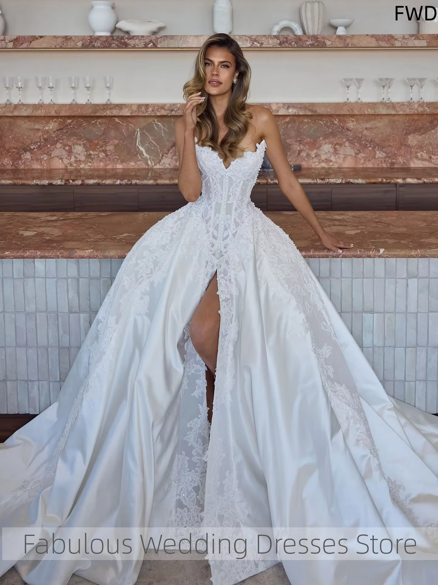Robe de mariée romantique en Satin sur mesure, en dentelle blanche, robes de mariée sur mesure
