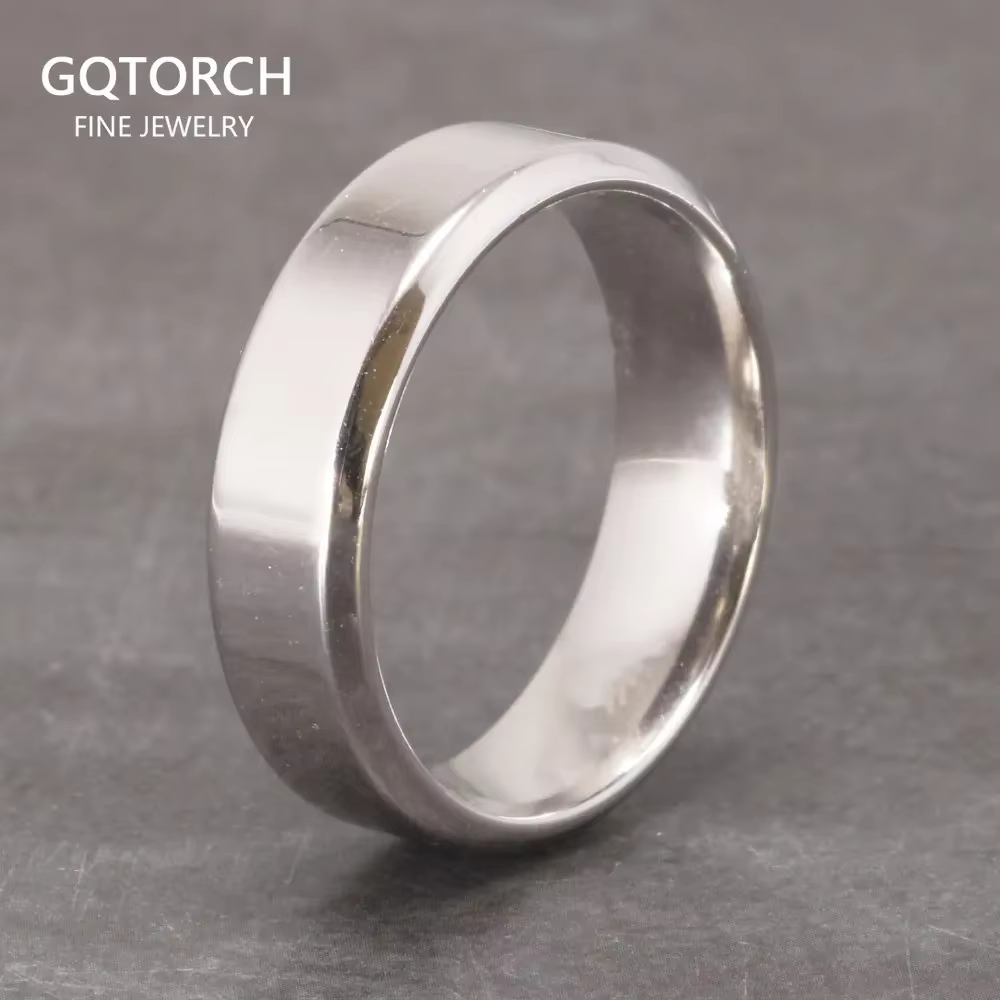 Bague classique polie en argent Sterling 925, 6mm, pour hommes et femmes, nom gratuit gravé à l'inté