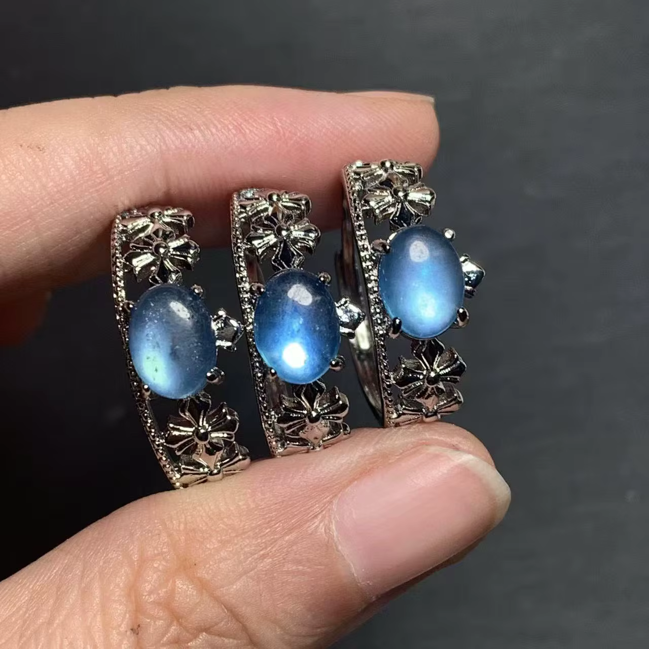 Bague en aquamarine naturelle 35, réglable, bijoux pour femmes, cadeau, vente en gros, haute qualité