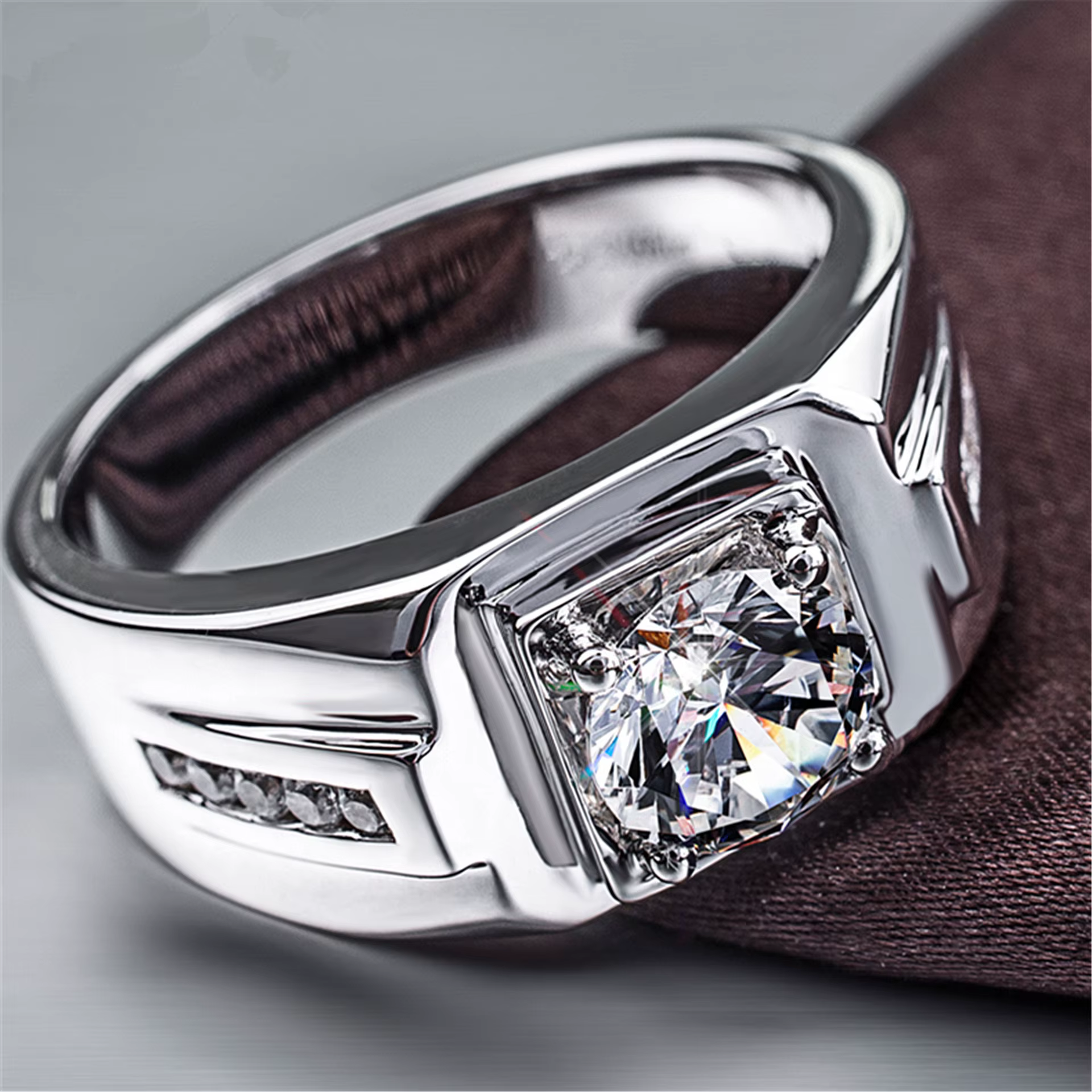 Bagues pour homme en argent 925 avec zircon brillant pour homme et femme, bijoux de mariage et de fi