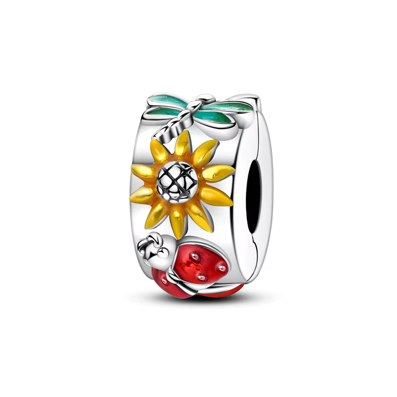 Breloques coccinelle dorée en argent Sterling 925, pendentifs incrustés de Zircon vert adaptés au Br