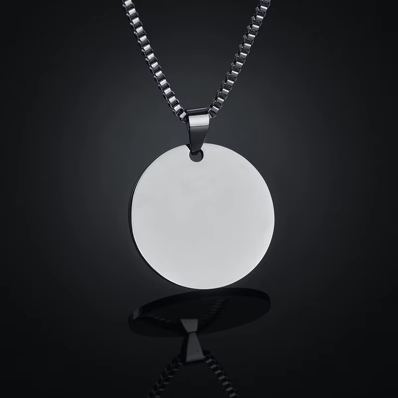 Sifisrri-Collier en acier inoxydable avec image gravée, bijoux personnalisés pour femmes et hommes, 
