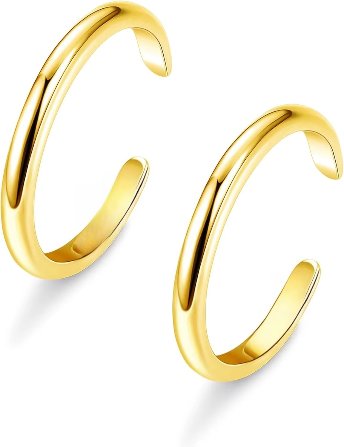 Bague d'orteil ajustable plaquée or 14 carats pour femme, anti-ternissement, à bande ouverte, bijoux