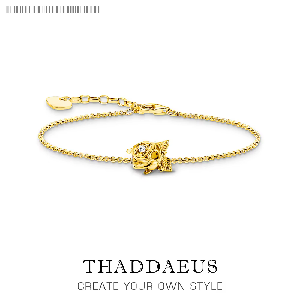 Bracelet doré à fleur de Rose, flambant neuf, bijoux en argent Sterling 925, cadeau tendance pour fe