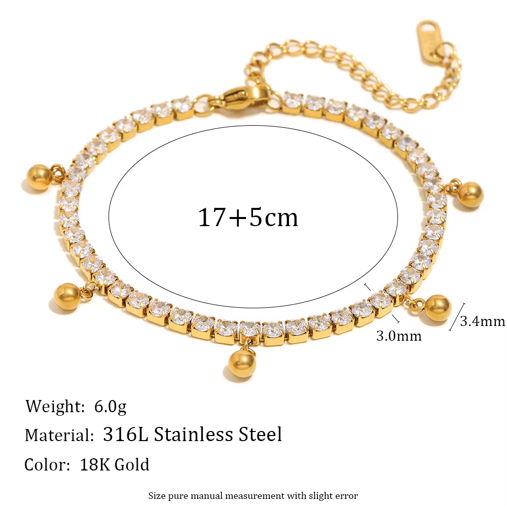 E.B.belle – ensemble de bijoux de luxe en acier inoxydable plaqué or 18 carats, perles rondes en Zir