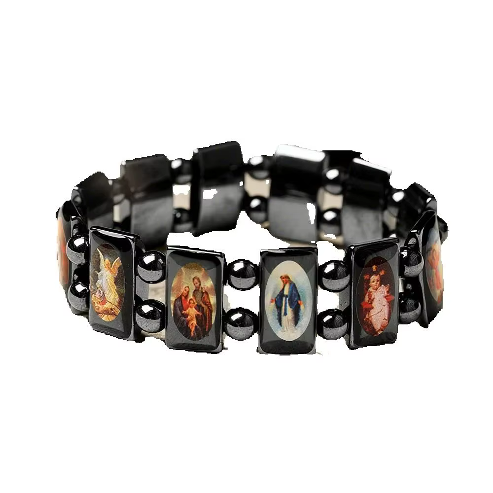 Bracelet orthodoxe catholique, chapelet religieux de jésus, Onyx noir, bijoux cadeau, livraison dire