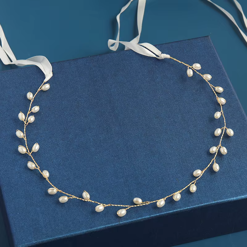 Vigne de cheveux en perles de cristal pour femmes, bandeau de sauna, fleur de diadème, bijoux de che