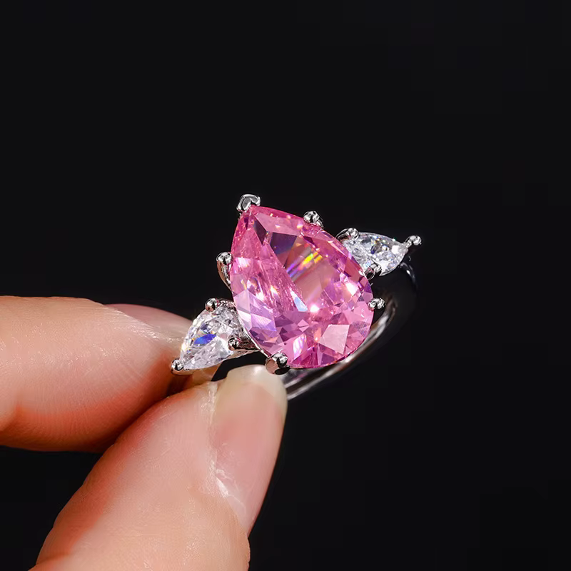 Ensemble de matiques de mariage princesse rose pour femmes, bijoux de luxe, cadeau de travail de dam