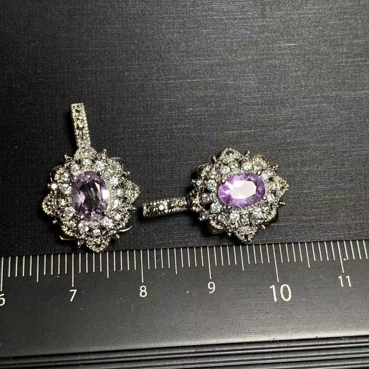 Collier pendentif ovale en améthyste naturelle, bijoux fins, pierres faites à la main, vente en gros