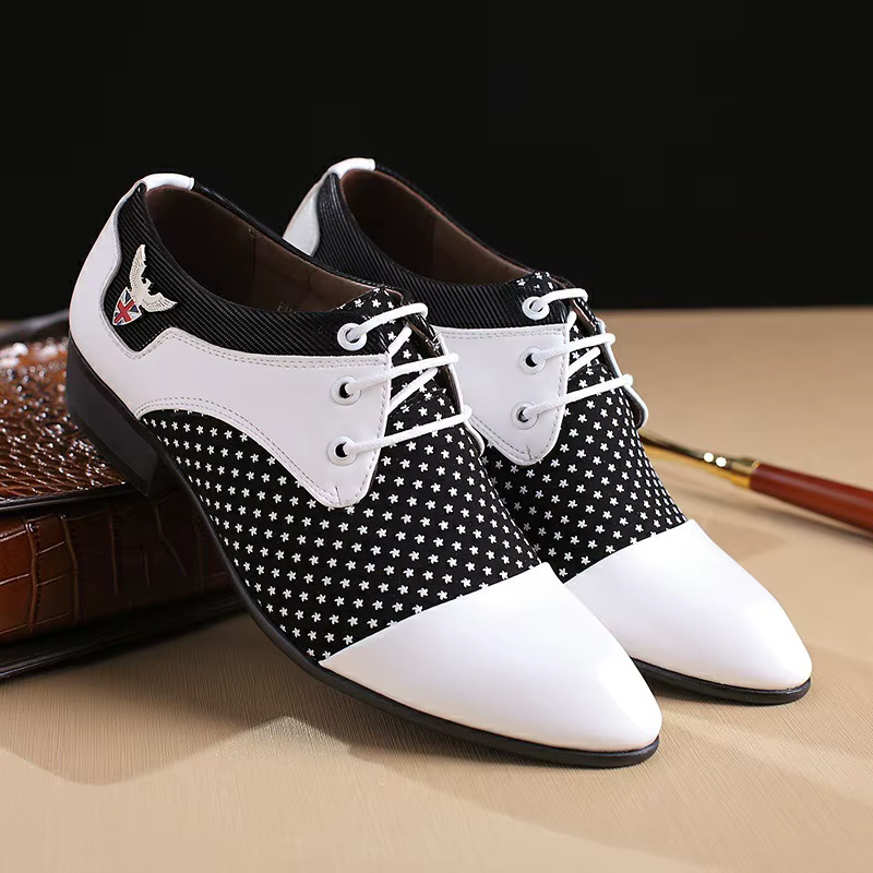 Chaussures provoqué confortables en cuir à lacets pour hommes, chaussures formelles pour hommes d'af