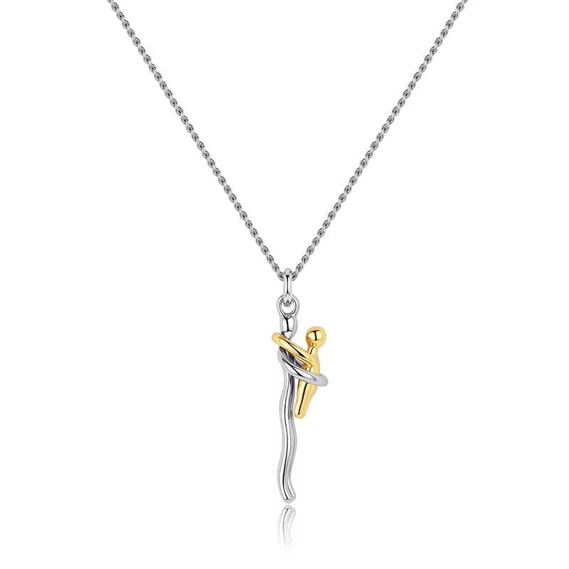 Collier pendentif bicolore « Family Warm » design créatif détachable Mère et Enfant, bijoux d'amour