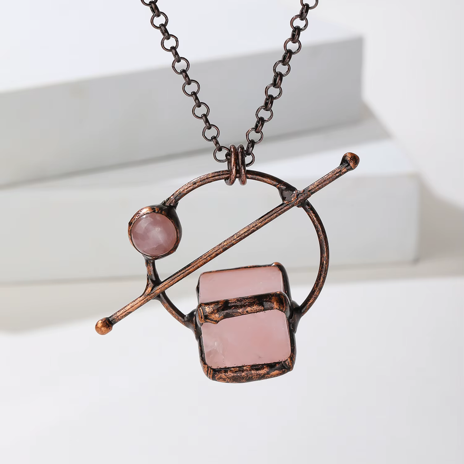Collier rétro en pierre naturelle, Bronze Antique, Style ethnique bohème, pendentif, tendance, bijou