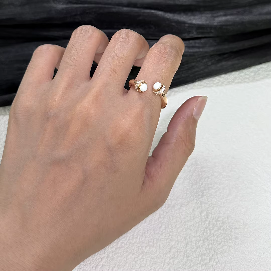 Bague ouverte classique en or 18 carats plaqué or, entièrement sertie de diamants, rotative. Cadeau 