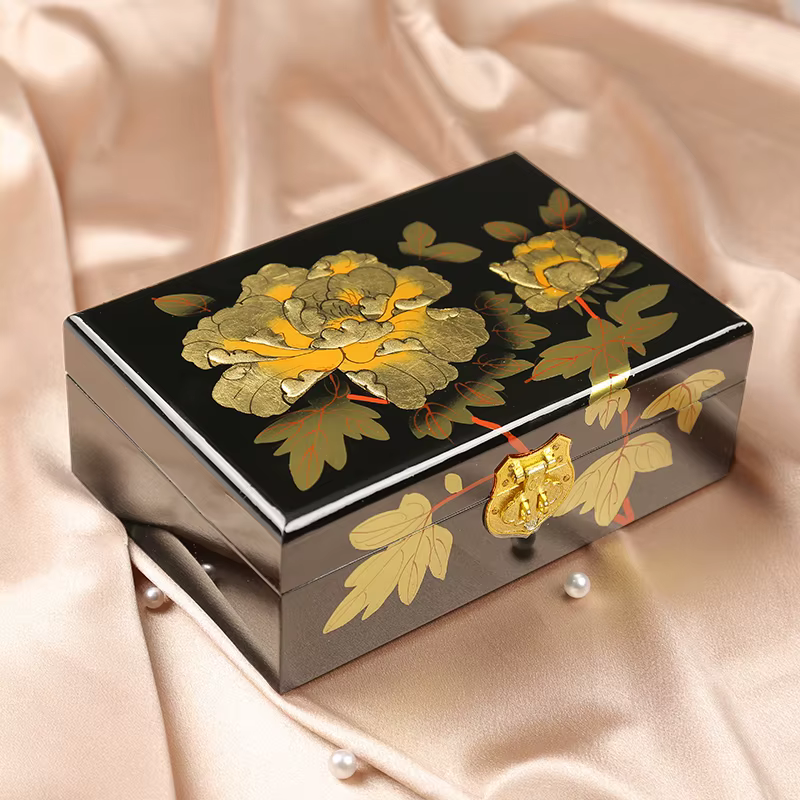 Pingyao – boîte à bijoux en laque, mallette de rangement chinoise élégante fabriquée à la main pour 