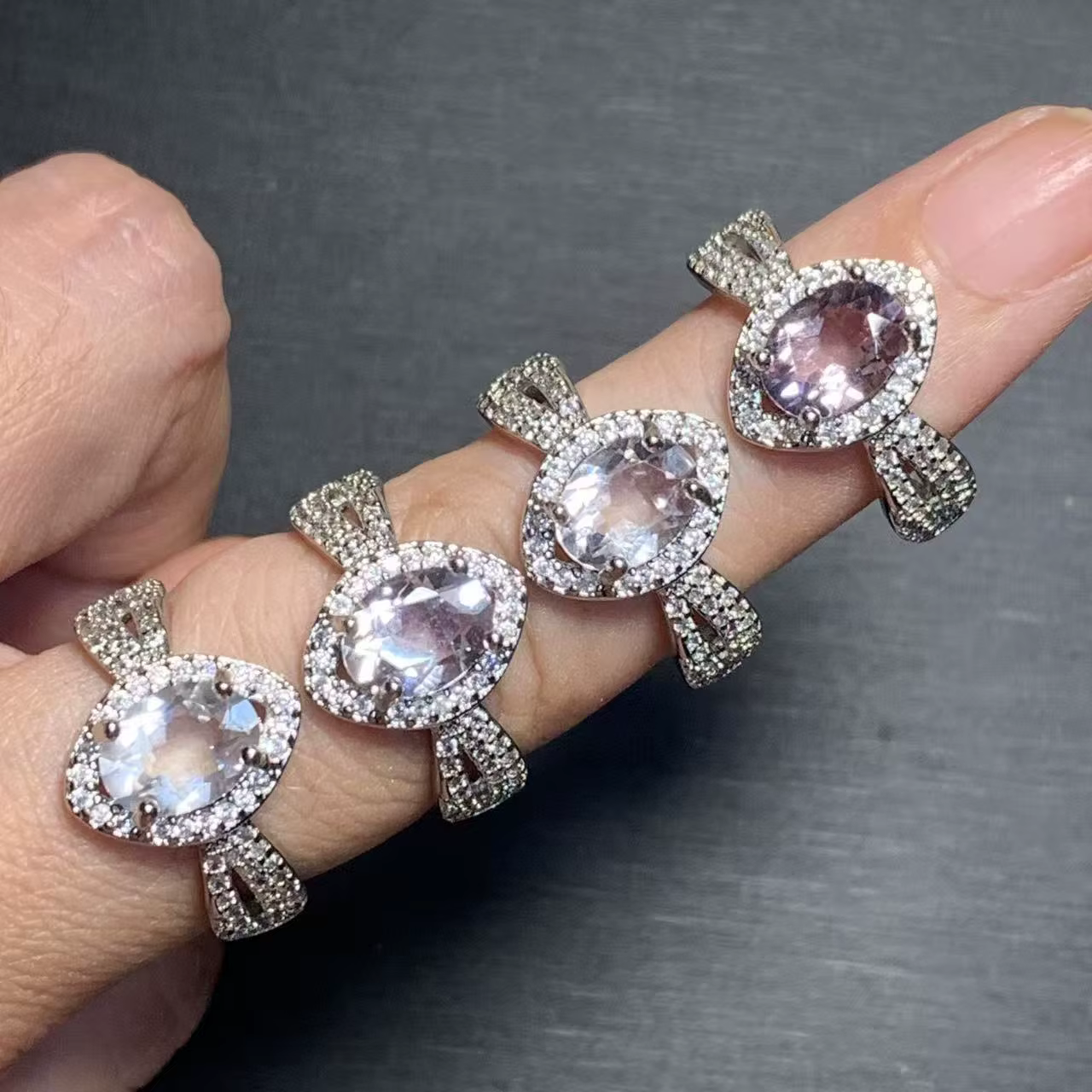 Bague en améthyste naturelle pour femme, bijoux faits à la main, cadeau pour femme, fleur violette