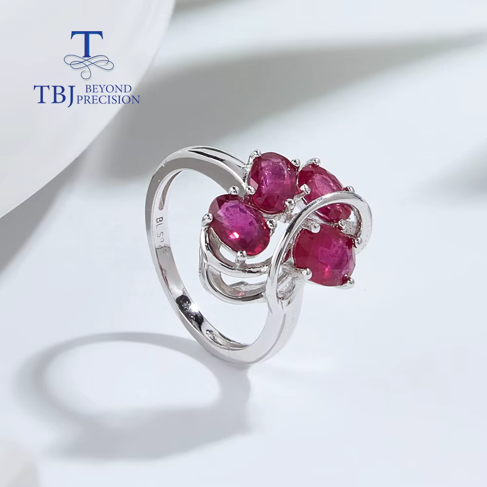 Bague en argent S925 avec rubis naturel, design de luxe léger, élégante pour femme, bijoux fins, cad
