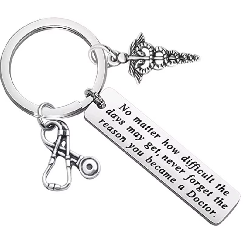 Porte-clés de docteur Caduceus, bijoux pour remise de diplôme, anniversaire de noël, cadeau d'appréc
