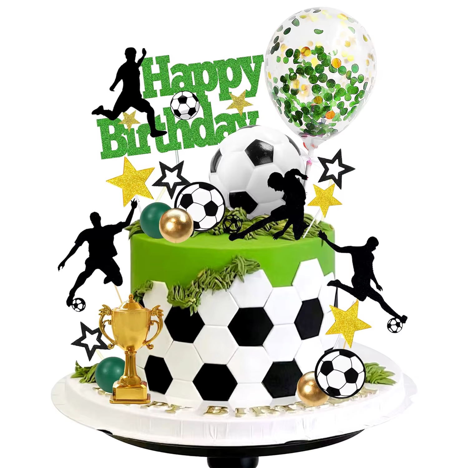 Décoration de gâteau de sport pour garçons, football, baseball, basket-ball, tennis, golf, thème spo