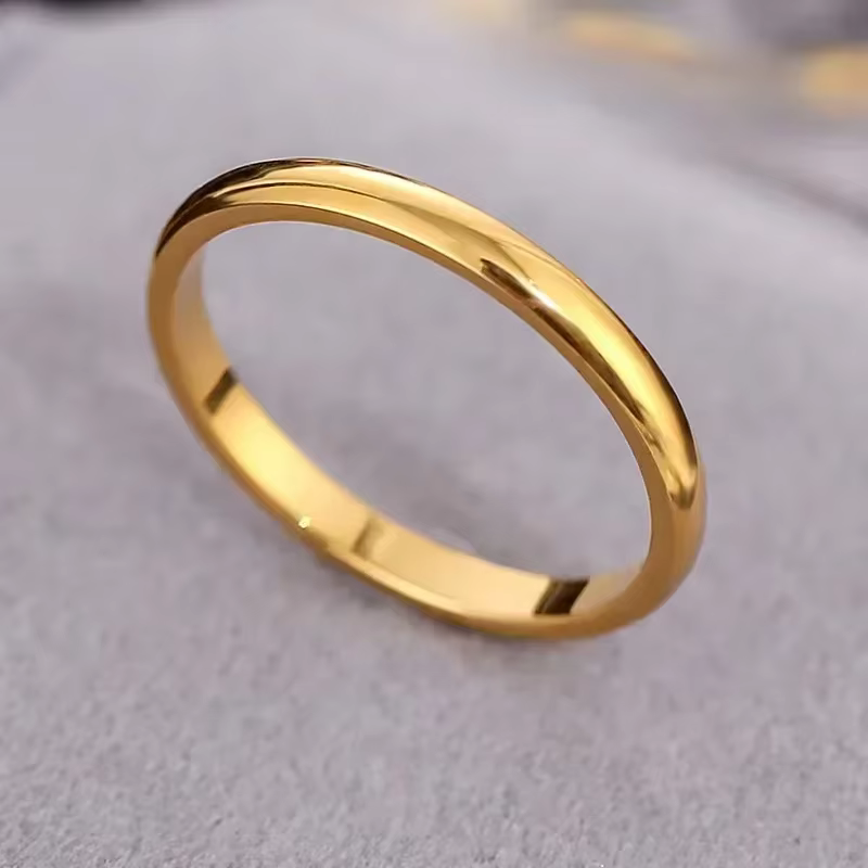 Mariasz – bague minimaliste Simple et lisse en acier inoxydable, 2/4/6mm, pour femmes et hommes, bag