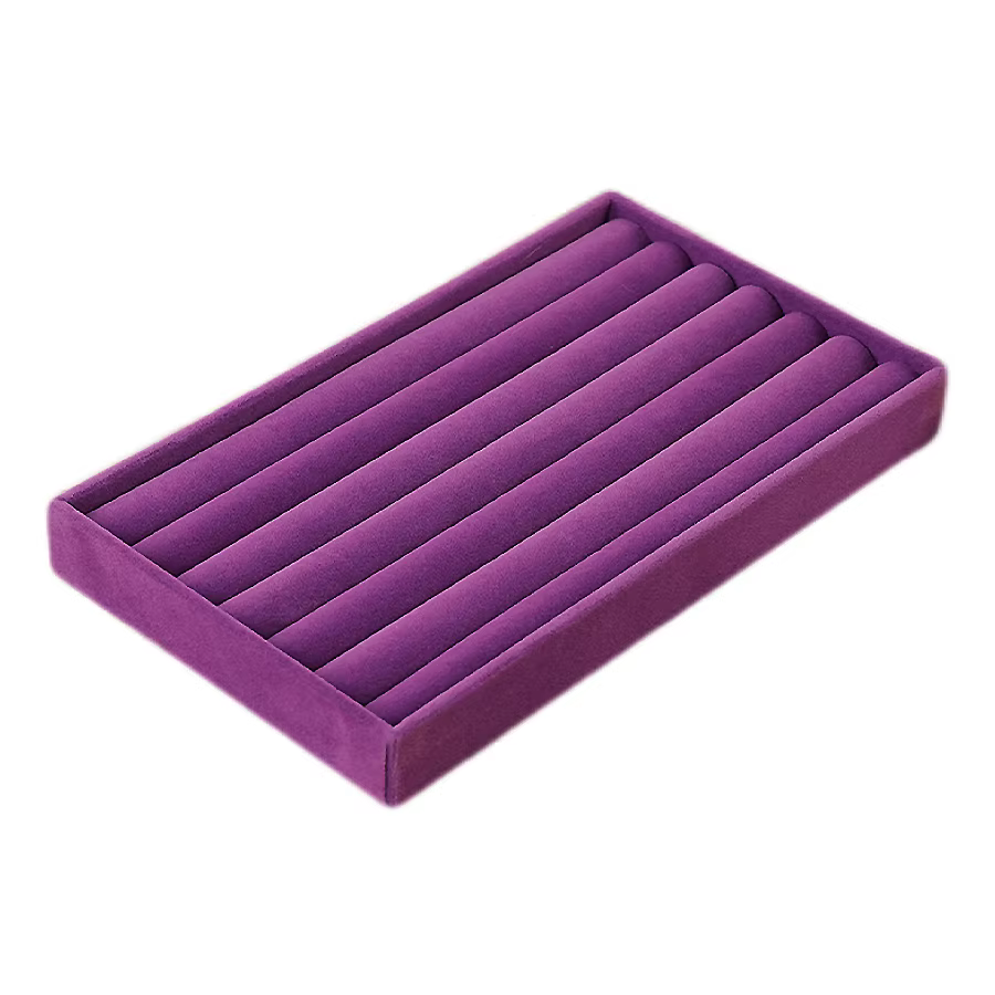 1 pièce, plateau à bijoux floqué, couleur: violet