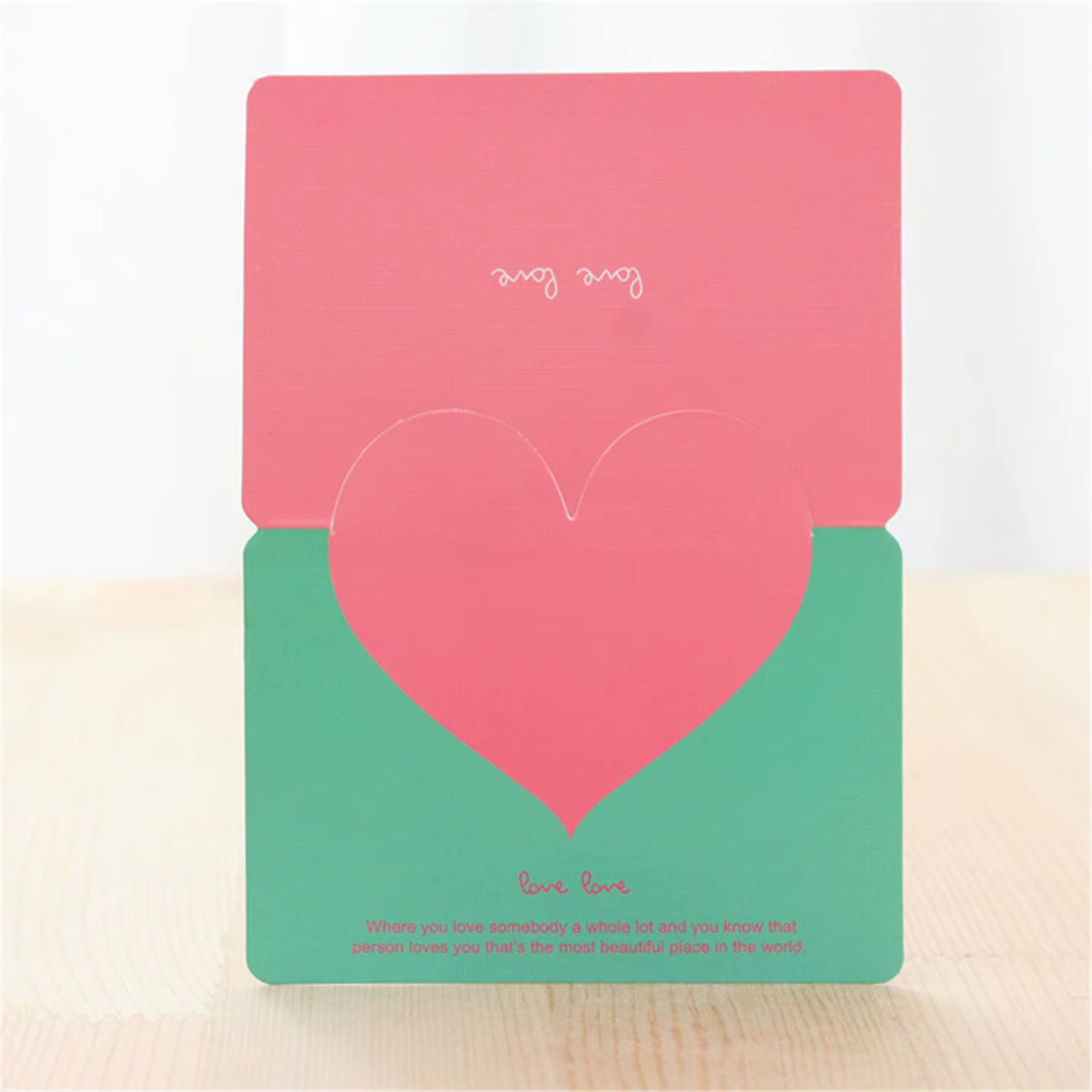 Carte de vœux de mariage en forme de cœur, carte de remerciement, carte de vœux d'amour en papier