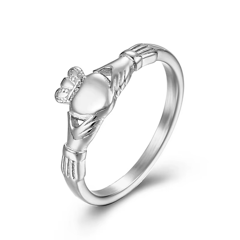Bague Claddagh irlandaise en acier inoxydable, couronne en forme de cœur, alliance de mariage pour f