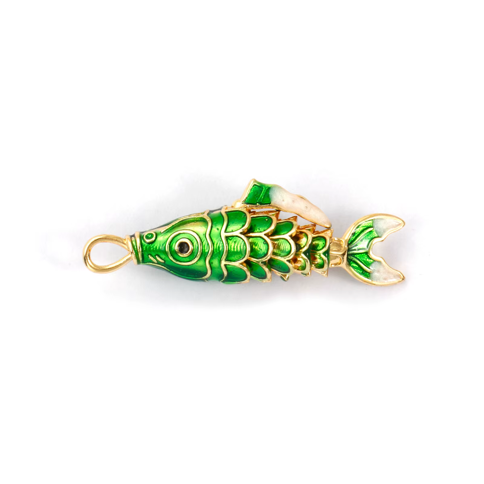 1 pièce mobile en laiton océan bijoux poisson pendentifs 18K plaqué or émail rouge vert bleu poisson