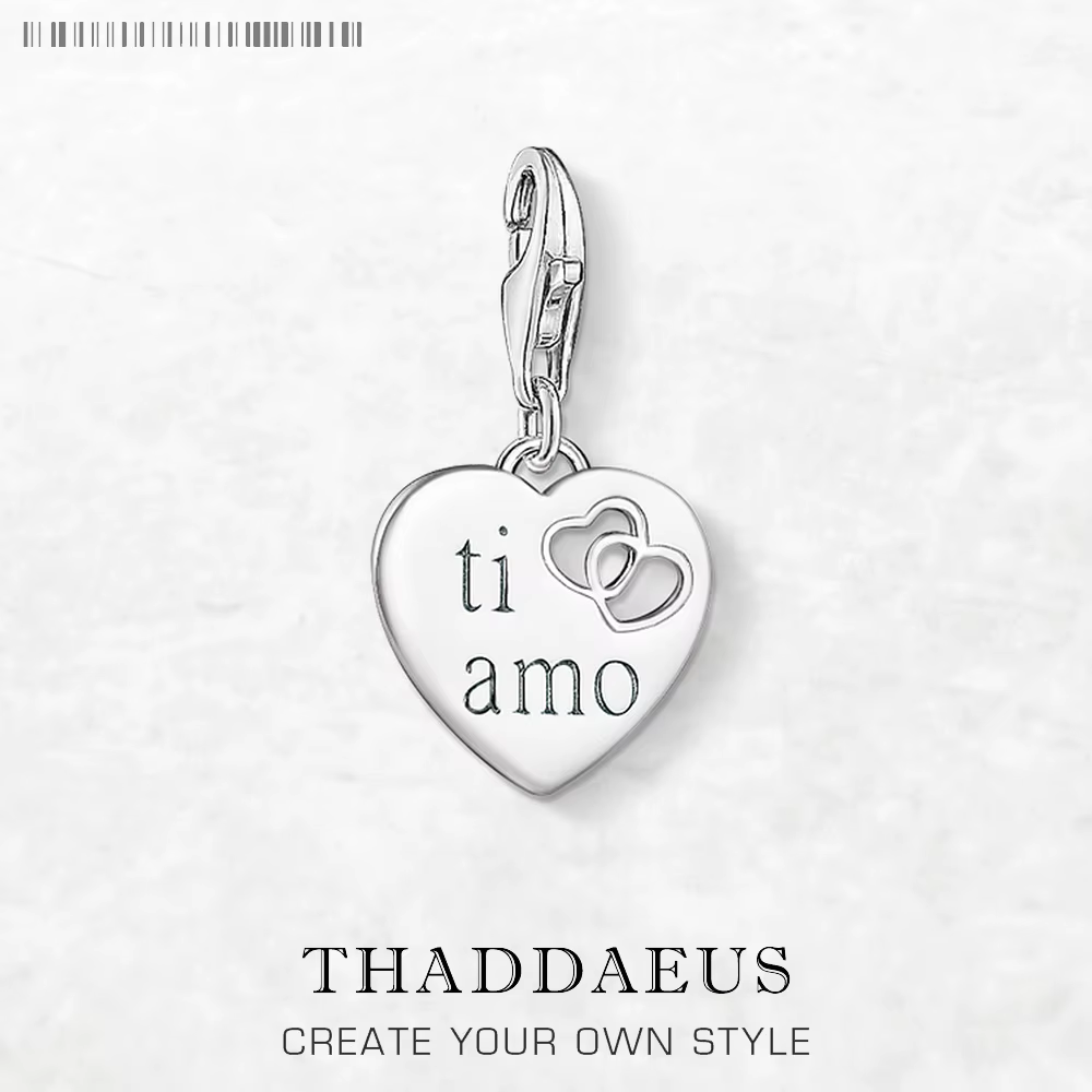 Ti Amo Coussins Dangle Charm pour femme, argent regardé 925, bijoux d'amour, cadeau romantique
