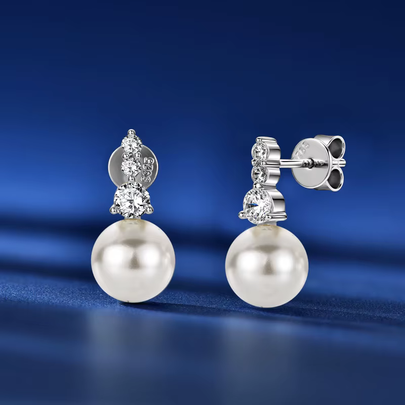 OXTAO – collier et boucles d'oreilles en perles d'eau douce naturelles pour femmes, pendentif en for