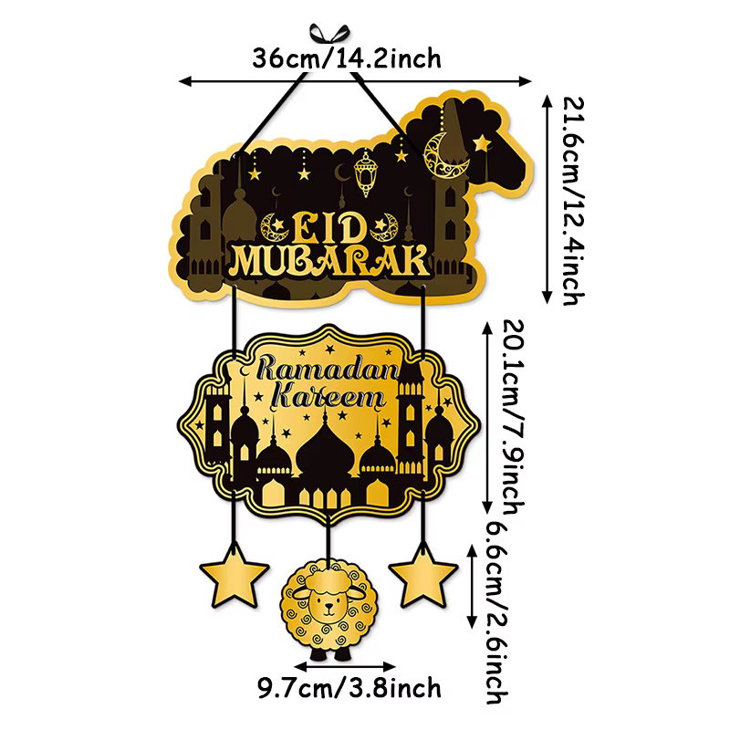 1 ensemble EID Mubarak porte suspendue décoration du Ramadan 2025 décoration bricolage fournitures d