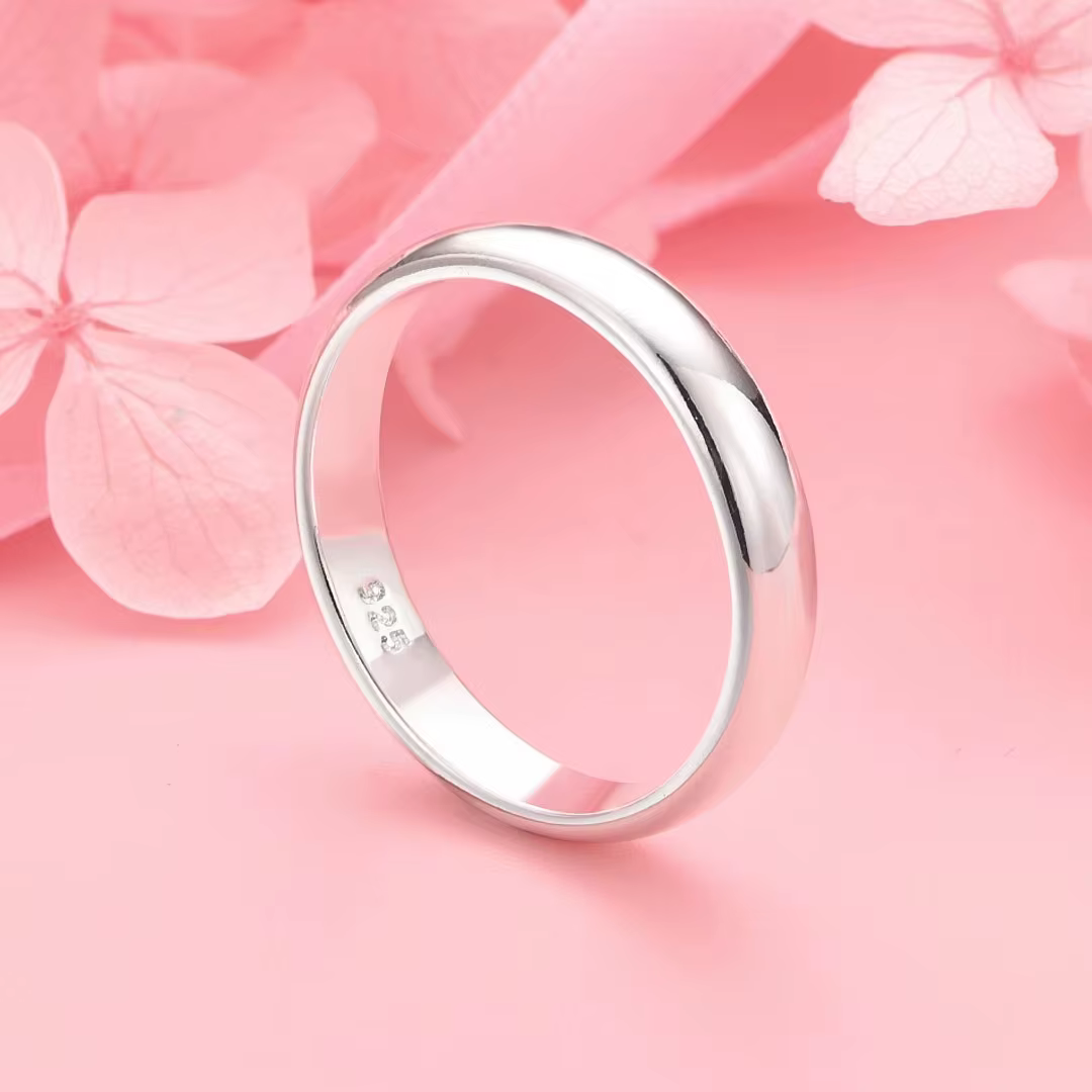 Bague polie Simple en argent Sterling 925, pour femmes à la mode, breloque, cadeau de fête de mariag