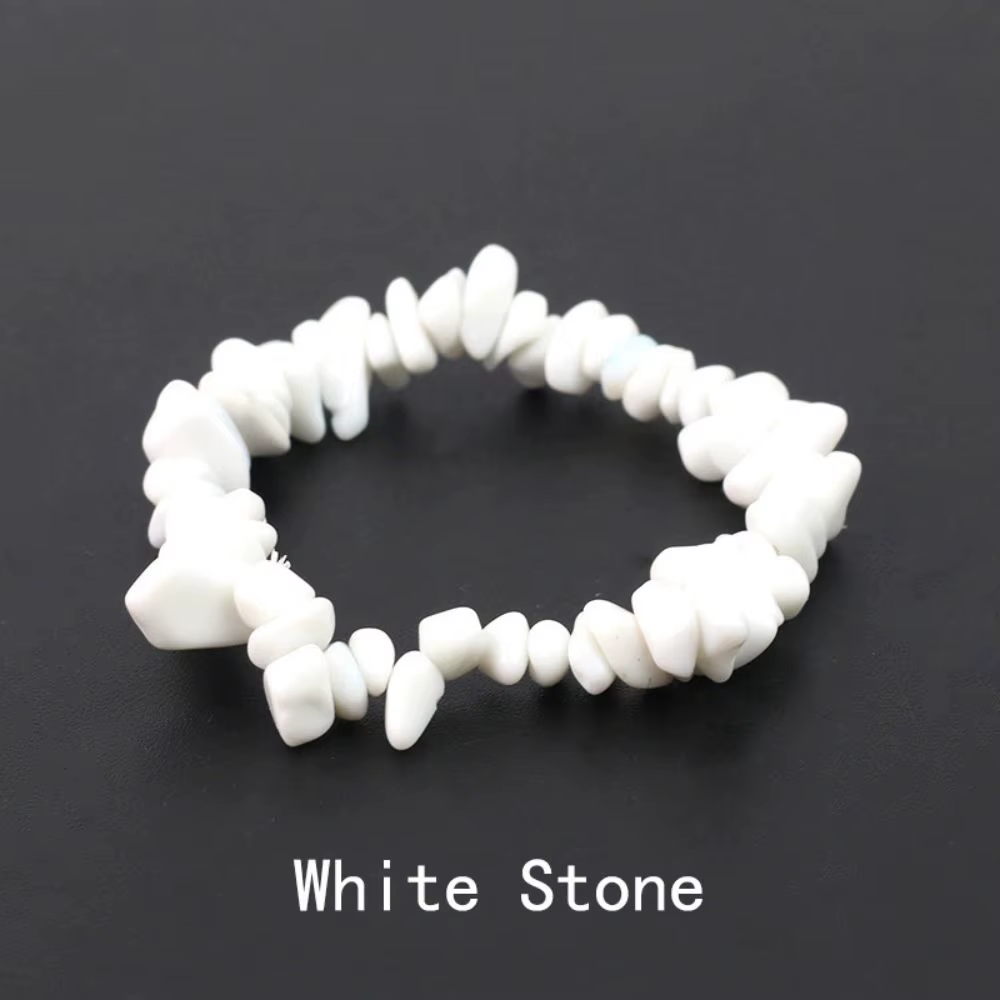 Bracelet en pierre concassée en cristal naturel, améthyste aigue-marine, perles à puce extensibles i