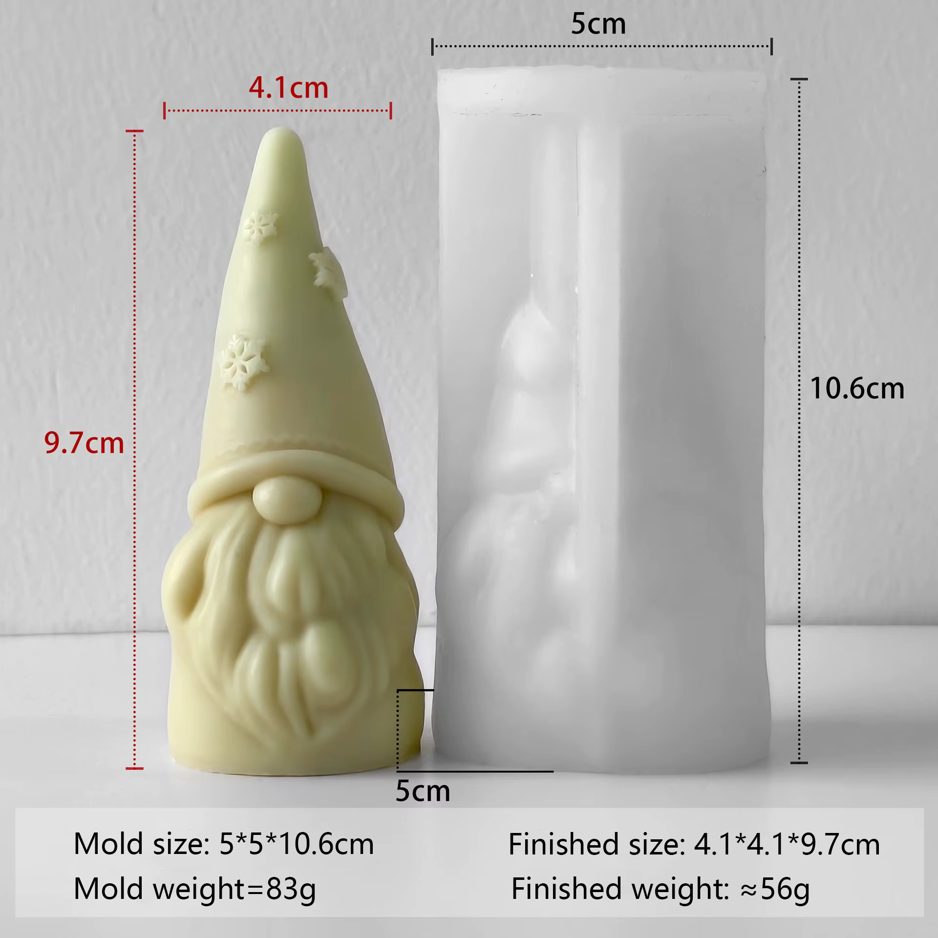 Moule à bougie père noël Gnome, bricolage, homme barbu de noël, cire, plâtre, ornement, décoration d