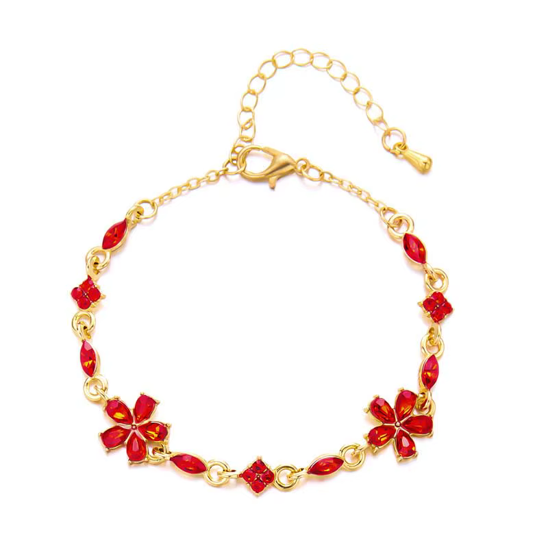 Bracelet de luxe en Zircon coloré pour femmes et filles, coréen, couleur or doux, cristal réglable, 