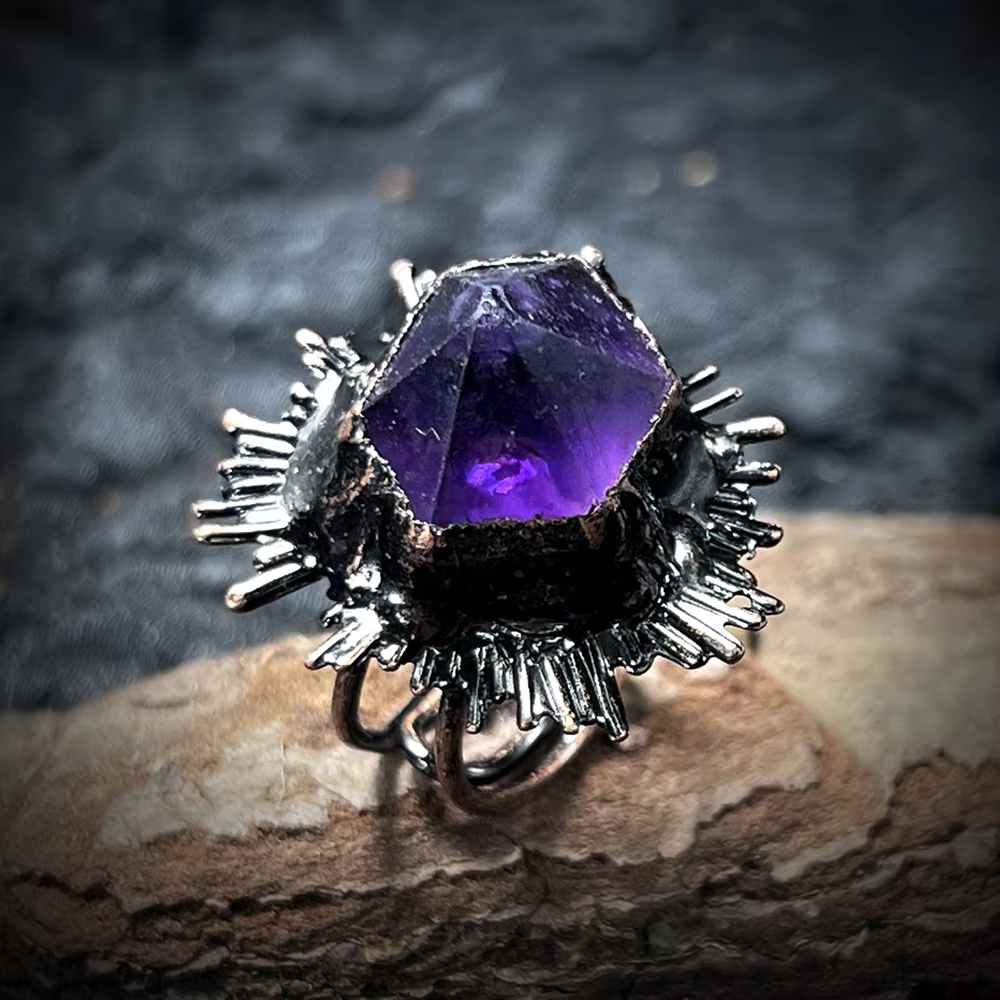 Anneaux en cristal naturel pour femmes, améthyste, Labradorite, Citrine, Fluorite, météorite, bijoux