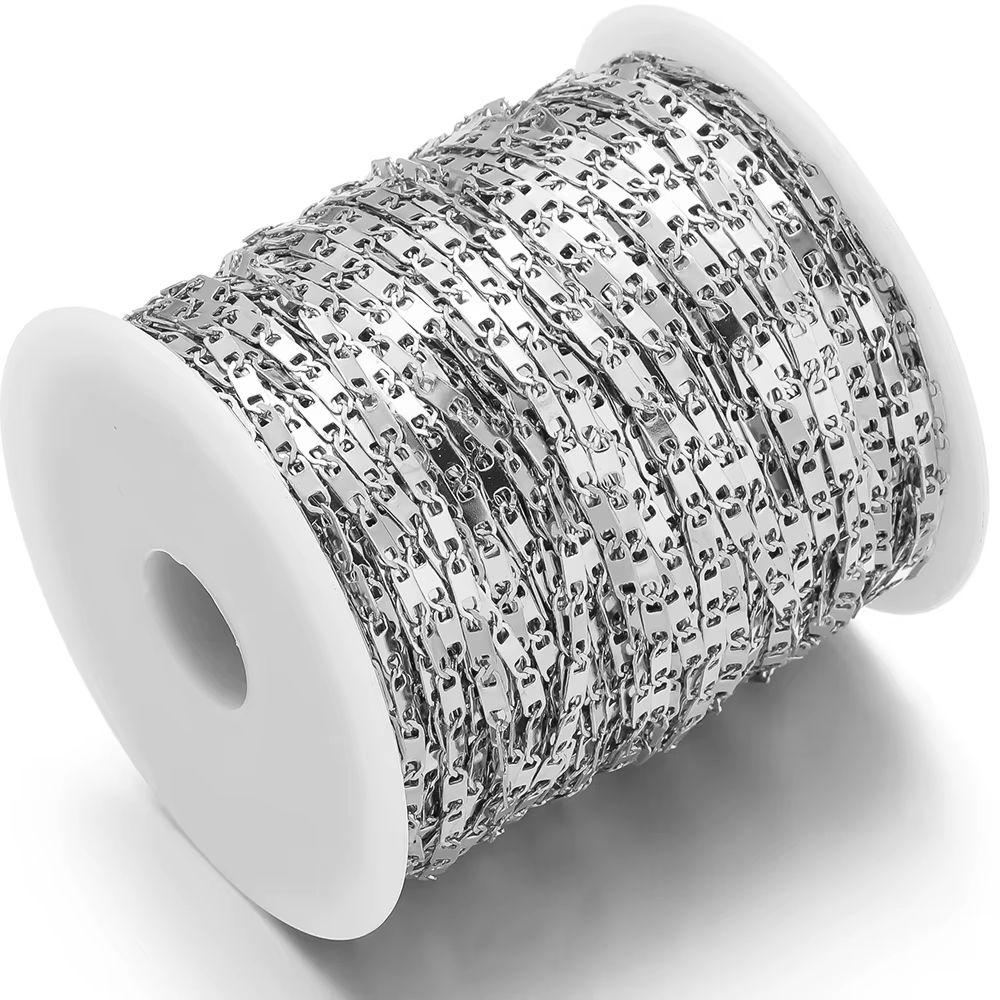Bijoux de cheville en acier inoxydable, lien plat EquiGold, vente en gros en vrac JOfor DIY, collier
