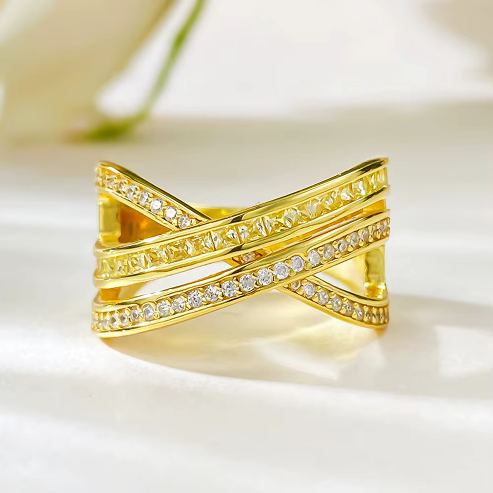 Vinregem laboratoire créé saphir haute teneur en carbone diamant gemmes croix bague pour les femmes 