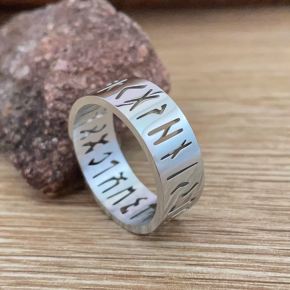 Bague Rune Viking Vintage pour hommes et femmes, Punk Simple, nordique, Valknut Vikings, en acier in