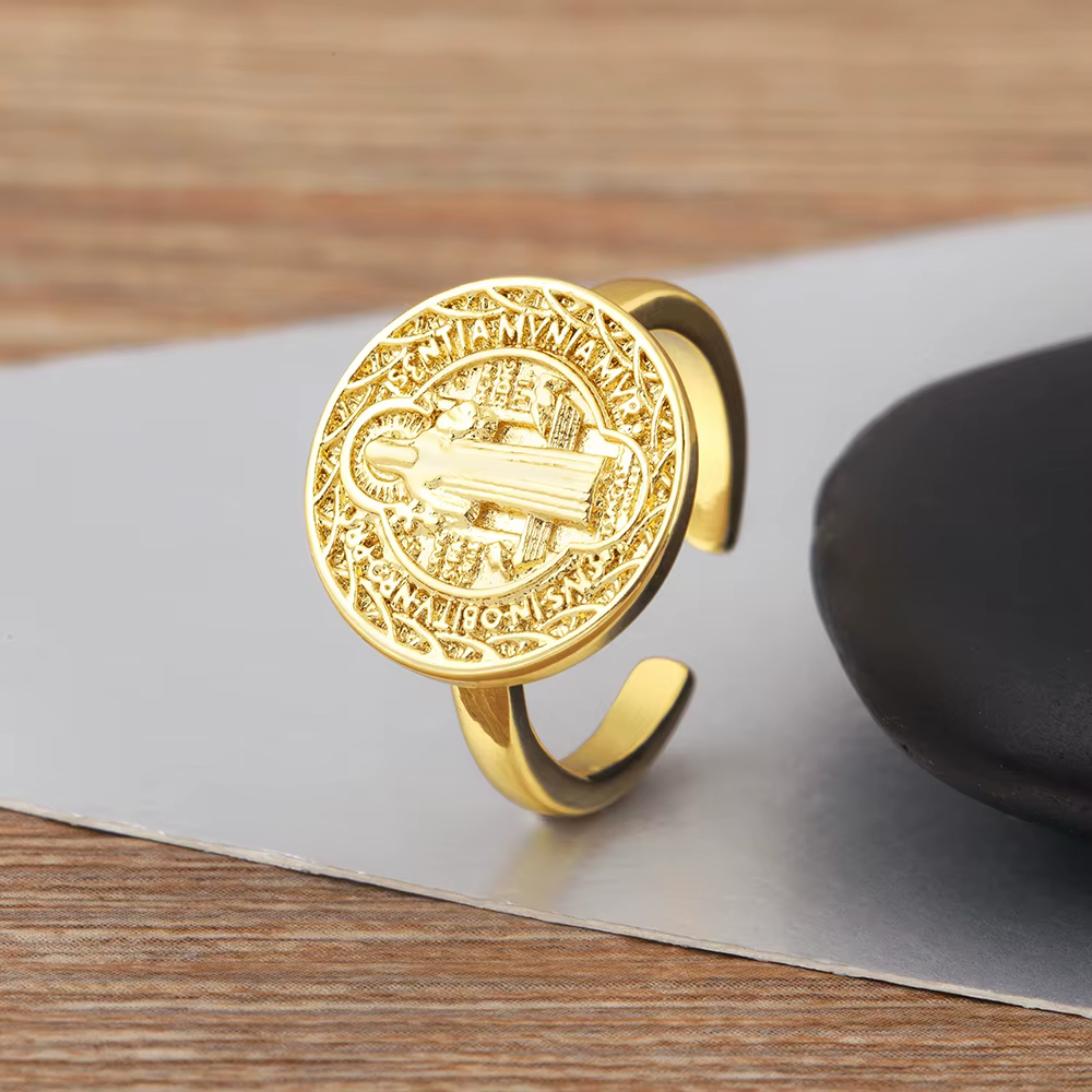 Nidin-Bague Religieuse Vierge Marie de Haute Qualité, Anneau Rond/Ovale/en Forme de Cœur, Réglable p