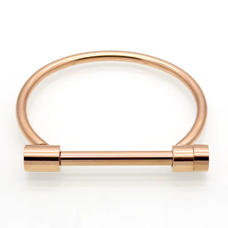 Bracelet manchette à vis d'amour pour femmes, bijoux de marque célèbre de luxe, couleur or, en acier