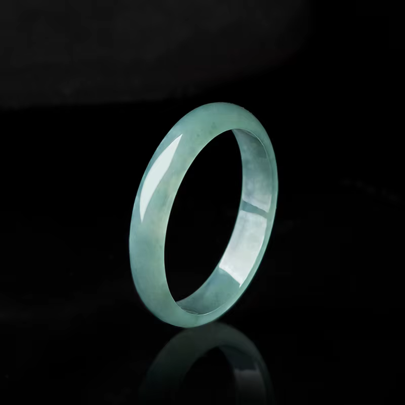 Véritable naturel A marchandises Jade bleu bague d'eau mode charme femmes glace Jade bague bijoux Fe