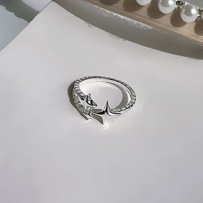 Bagues ouvertes en argent Sterling 925 pour femmes et hommes, anneau de lignes irrégulières fait à l