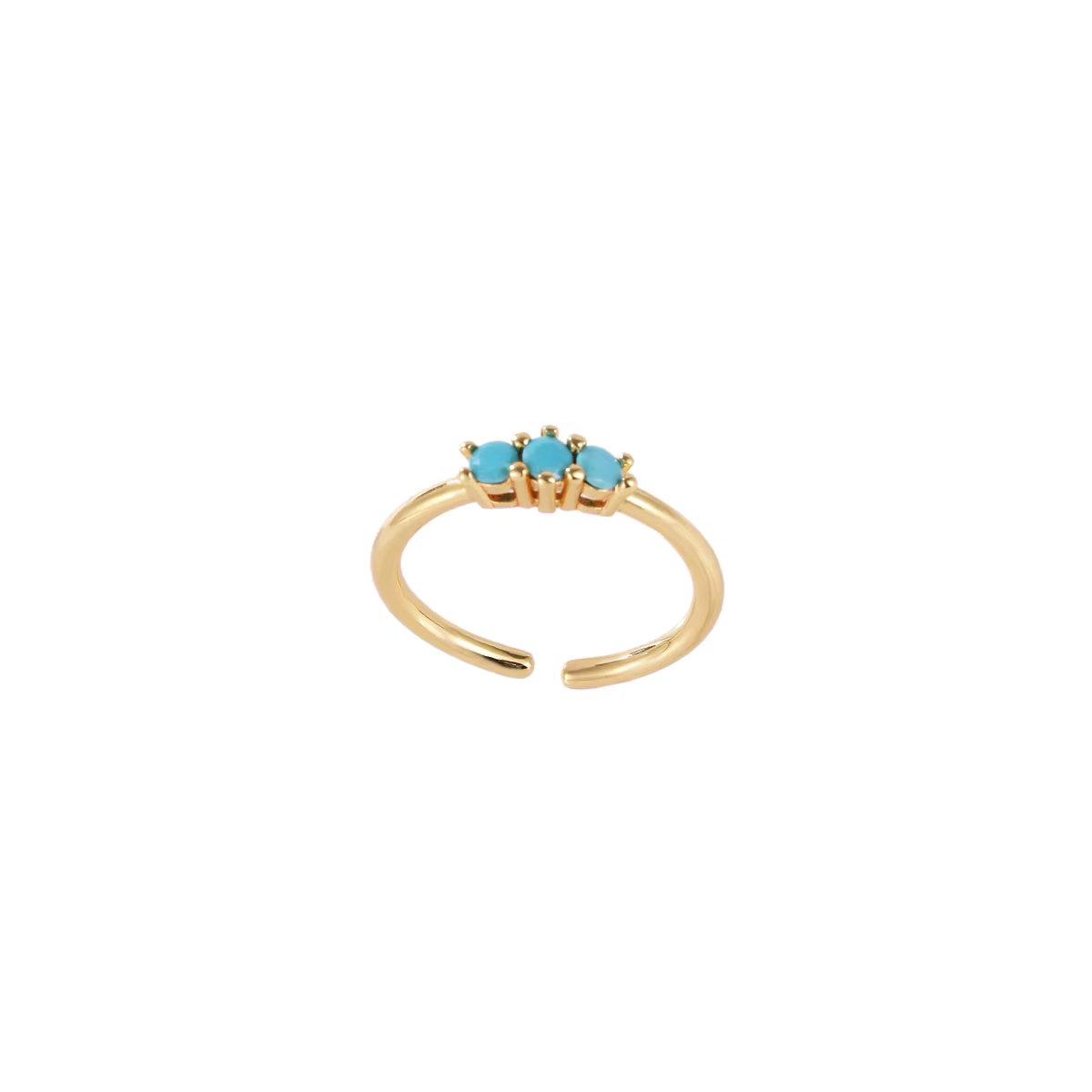 Bague en pierre naturelle turquoise plaquée or 18 carats, bagues exquises pour femmes, accessoires d