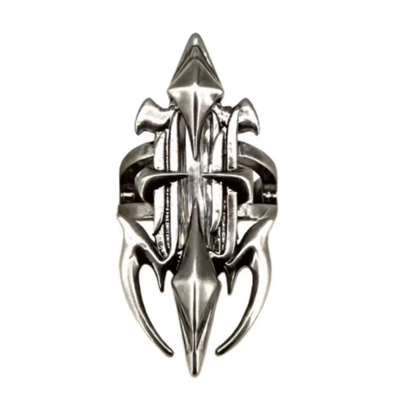 ZHUHE nouvelle bague d'ouverture évidée, accessoire de bijoux en cuivre de Style gothique pour homme