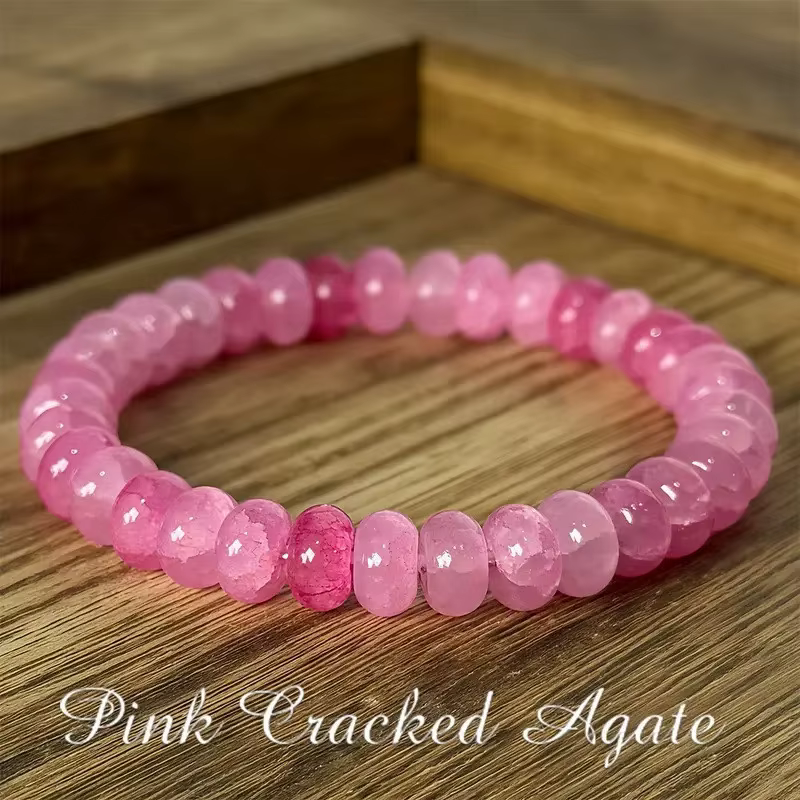 Bracelet anti-anxiété élégant en Agate rose, pour la relaxation, pierre naturelle, Style bohème et r