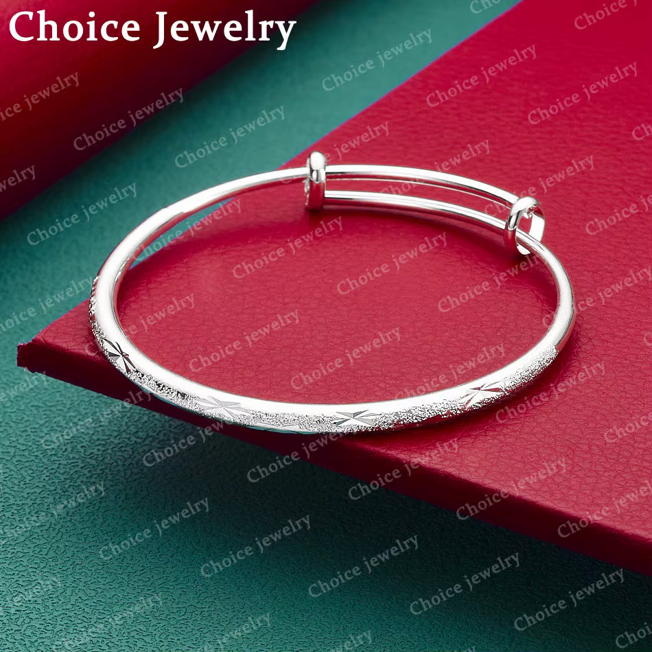 Bracelet en argent sterling 925 effet glace pilée pour femme, bijoux tendance pour les fêtes et le q
