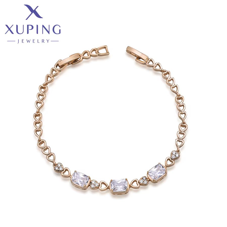 Xuping bijoux nouveauté Simple 19.5 cm alliage de cuivre mode femmes Bracelet collier couleur or X00