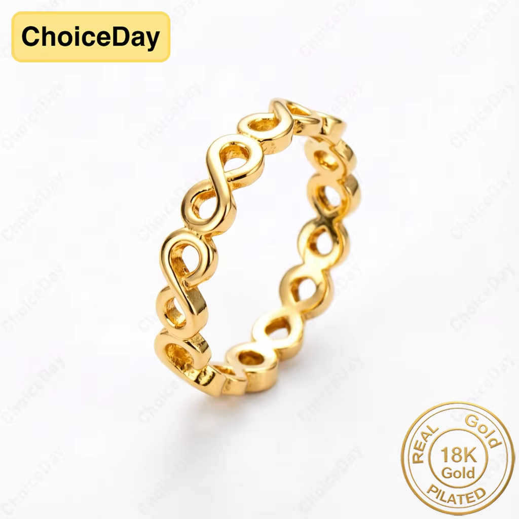 Bague simple en or plaqué 18 carats avec symbole de l'infini, accessoires élégants pour femmes, cade